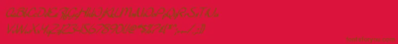 Fonte SF Burlington Script Bold Italic – fontes marrons em um fundo vermelho