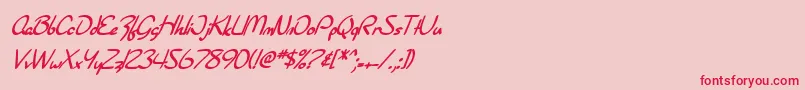 SF Burlington Script Bold Italic-Schriftart – Rote Schriften auf rosa Hintergrund