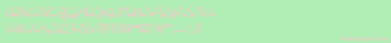 SF Burlington Script Bold-fontti – vaaleanpunaiset fontit vihreällä taustalla