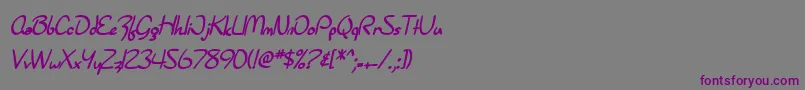 Шрифт SF Burlington Script Bold – фиолетовые шрифты на сером фоне