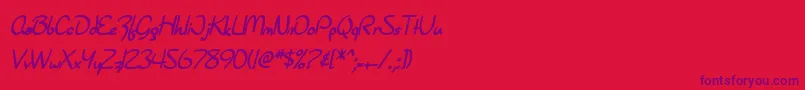 SF Burlington Script Bold Font – Purple Fonts on Red Background