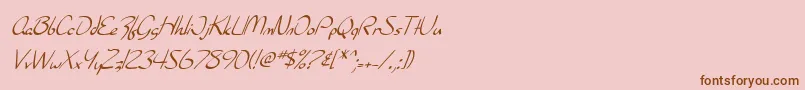 Fonte SF Burlington Script Italic – fontes marrons em um fundo rosa