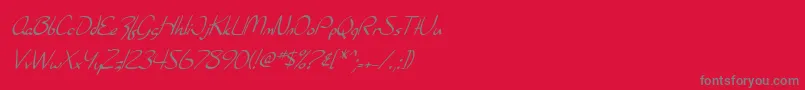 SF Burlington Script Italic-Schriftart – Graue Schriften auf rotem Hintergrund