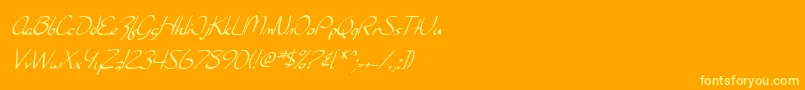 fuente SF Burlington Script Italic – Fuentes Amarillas Sobre Fondo Naranja