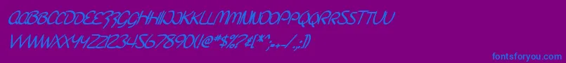 fuente SF Burlington Script SC Bold Italic – Fuentes Azules Sobre Fondo Morado