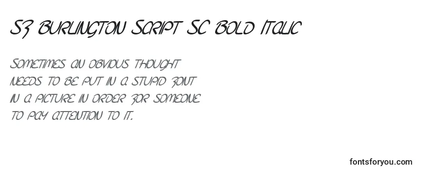 Fonte SF Burlington Script SC Bold Italic