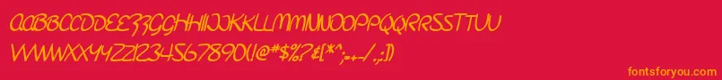 SF Burlington Script SC Bold Font – Orange Fonts on Red Background