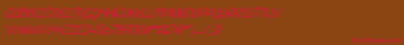 Fonte SF Burlington Script SC Bold – fontes vermelhas em um fundo marrom