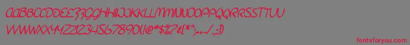 SF Burlington Script SC Bold Font – Red Fonts on Gray Background