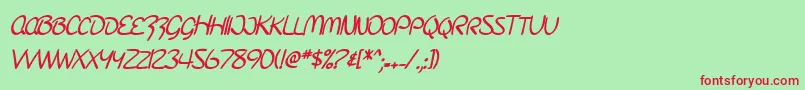 Fonte SF Burlington Script SC Bold – fontes vermelhas em um fundo verde