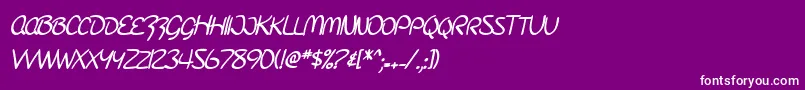 SF Burlington Script SC Bold Font – White Fonts on Purple Background