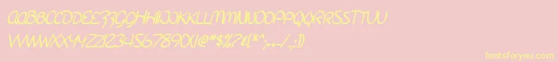 フォントSF Burlington Script SC Bold – 黄色のフォント、ピンクの背景