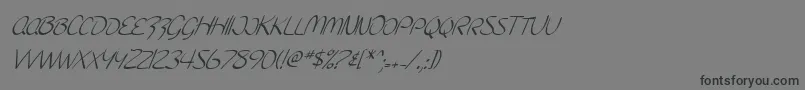 Fonte SF Burlington Script SC Italic – fontes pretas em um fundo cinza