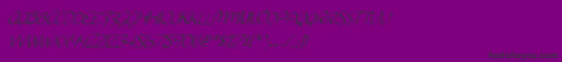 Fonte SF Burlington Script SC Italic – fontes pretas em um fundo violeta