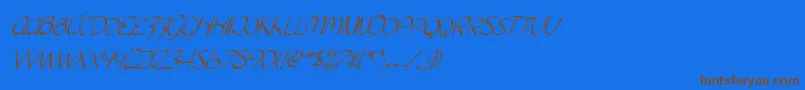 Подробнее о шрифте SF Burlington Script SC Italic Шрифт SF Burlington Script SC Italic – коричневые шрифты на синем фоне