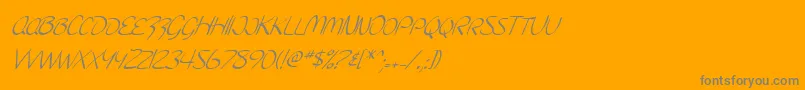 fuente SF Burlington Script SC Italic – Fuentes Grises Sobre Fondo Naranja