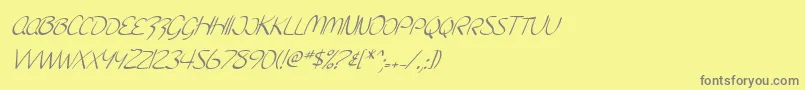 SF Burlington Script SC Italic Font – Gray Fonts on Yellow Background