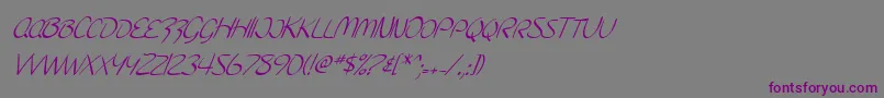 SF Burlington Script SC Italic Font – Purple Fonts on Gray Background