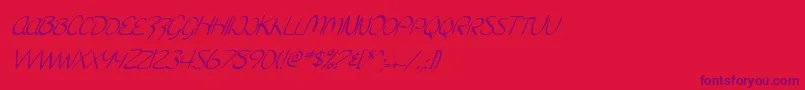 SF Burlington Script SC Italic Font – Purple Fonts on Red Background
