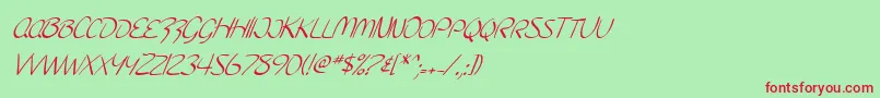SF Burlington Script SC Italic Font – Red Fonts on Green Background