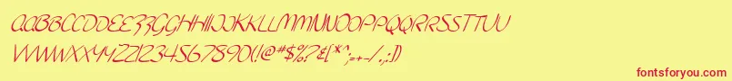 SF Burlington Script SC Italic Font – Red Fonts on Yellow Background