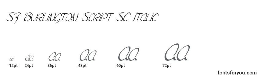Tamaños de fuente SF Burlington Script SC Italic
