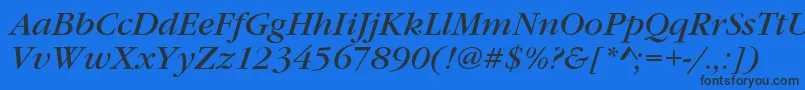 GaramondItcTBookItalic Font – Black Fonts on Blue Background