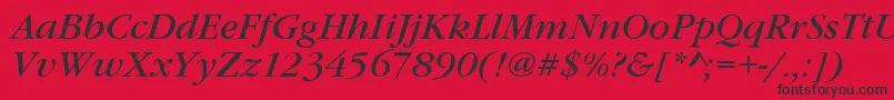 GaramondItcTBookItalic Font – Black Fonts on Red Background