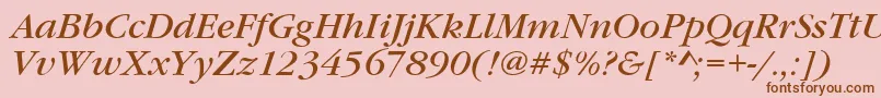 Шрифт GaramondItcTBookItalic – коричневые шрифты на розовом фоне