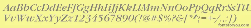 GaramondItcTBookItalic Font – Gray Fonts on Yellow Background