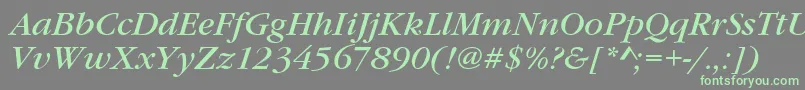 fuente GaramondItcTBookItalic – Fuentes Verdes Sobre Fondo Gris
