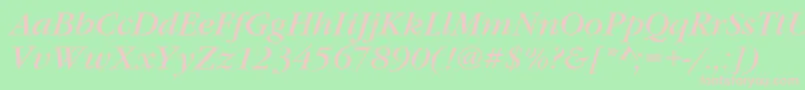 GaramondItcTBookItalic Font – Pink Fonts on Green Background