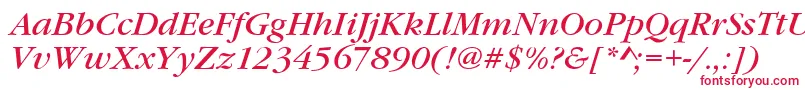 GaramondItcTBookItalic-Schriftart – Rote Schriften auf weißem Hintergrund