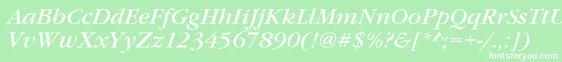 GaramondItcTBookItalic Font – White Fonts on Green Background