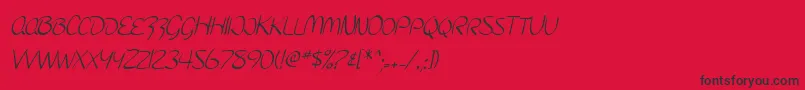 Czcionka SF Burlington Script SC – czarne czcionki na czerwonym tle
