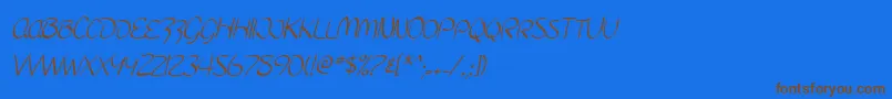 SF Burlington Script SC Font – Brown Fonts on Blue Background