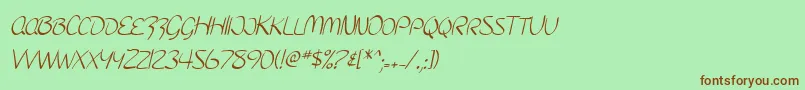 SF Burlington Script SC Font – Brown Fonts on Green Background