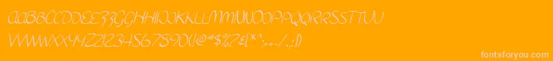 SF Burlington Script SC Font – Pink Fonts on Orange Background
