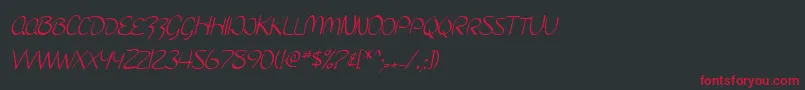 SF Burlington Script SC Font – Red Fonts on Black Background