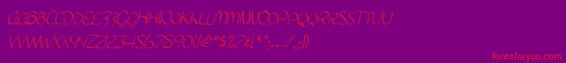 SF Burlington Script SC-Schriftart – Rote Schriften auf violettem Hintergrund