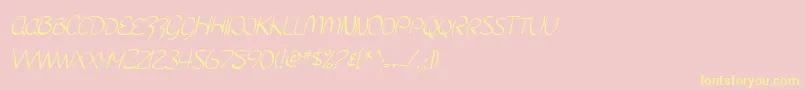 SF Burlington Script SC Font – Yellow Fonts on Pink Background
