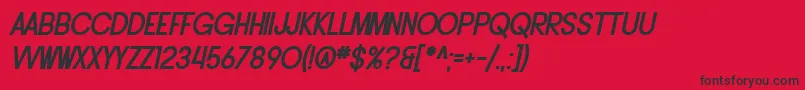 Шрифт SF Buttacup Lettering Bold Oblique – чёрные шрифты на красном фоне