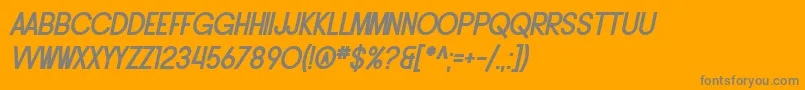 Fonte SF Buttacup Lettering Bold Oblique – fontes cinzas em um fundo laranja