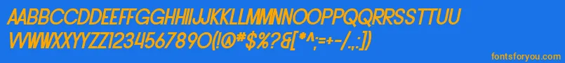 SF Buttacup Lettering Bold Oblique Font – Orange Fonts on Blue Background
