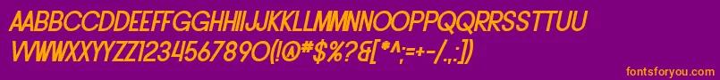 SF Buttacup Lettering Bold Oblique Font – Orange Fonts on Purple Background