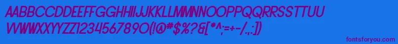 SF Buttacup Lettering Bold Oblique Font – Purple Fonts on Blue Background