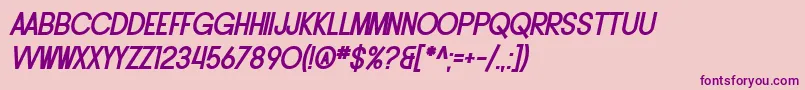 SF Buttacup Lettering Bold Oblique-fontti – violetit fontit vaaleanpunaisella taustalla
