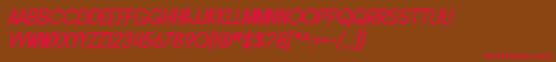 SF Buttacup Lettering Bold Oblique Font – Red Fonts on Brown Background