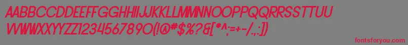 フォントSF Buttacup Lettering Bold Oblique – 赤い文字の灰色の背景