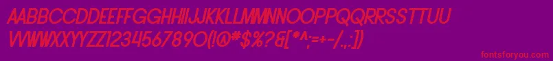 SF Buttacup Lettering Bold Oblique Font – Red Fonts on Purple Background